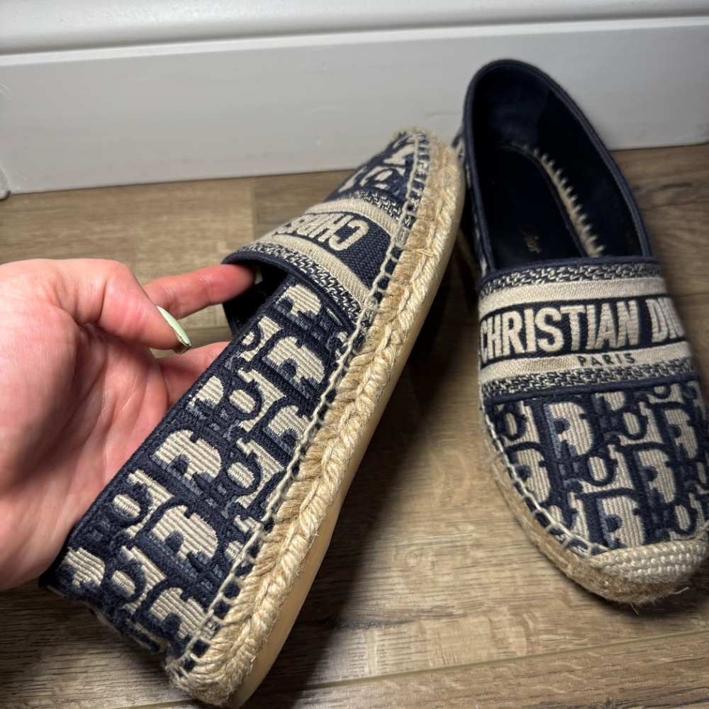 Christian Dior Espadrilles Blue Oblique Canvas Women’s Size 37 | Luxury Designer - Picture 5 of 7